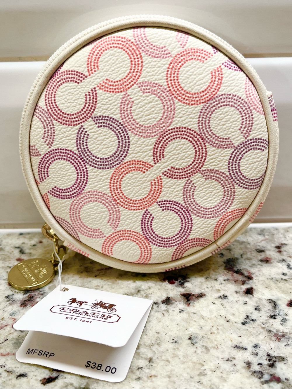 Coach Waverly Op Art Signature Zippered Coin Case NWT